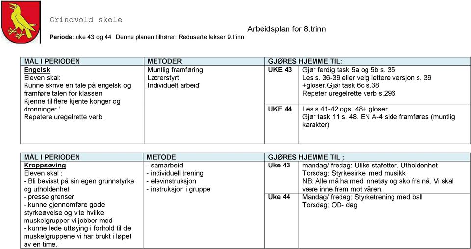 48+ gloser. Gjør task 11 s. 48.