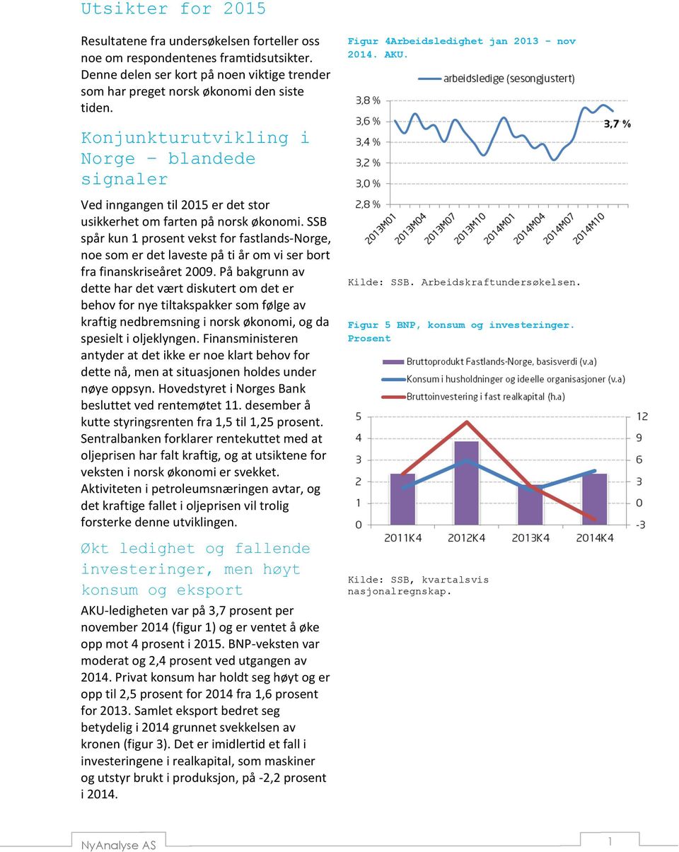 SSB spår kun 1 prosent vekst for fastlands-norge, noe som er det laveste på ti år om vi ser bort fra finanskriseåret 2009.