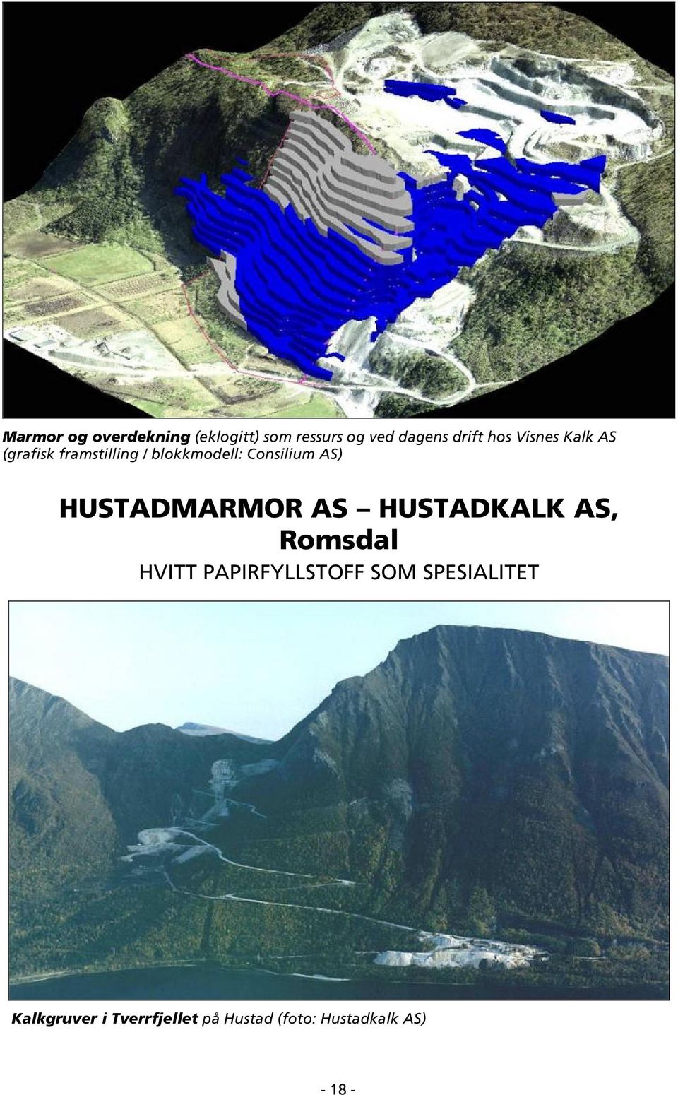 HUSTADMARMOR AS HUSTADKALK AS, Romsdal HVITT PAPIRFYLLSTOFF SOM
