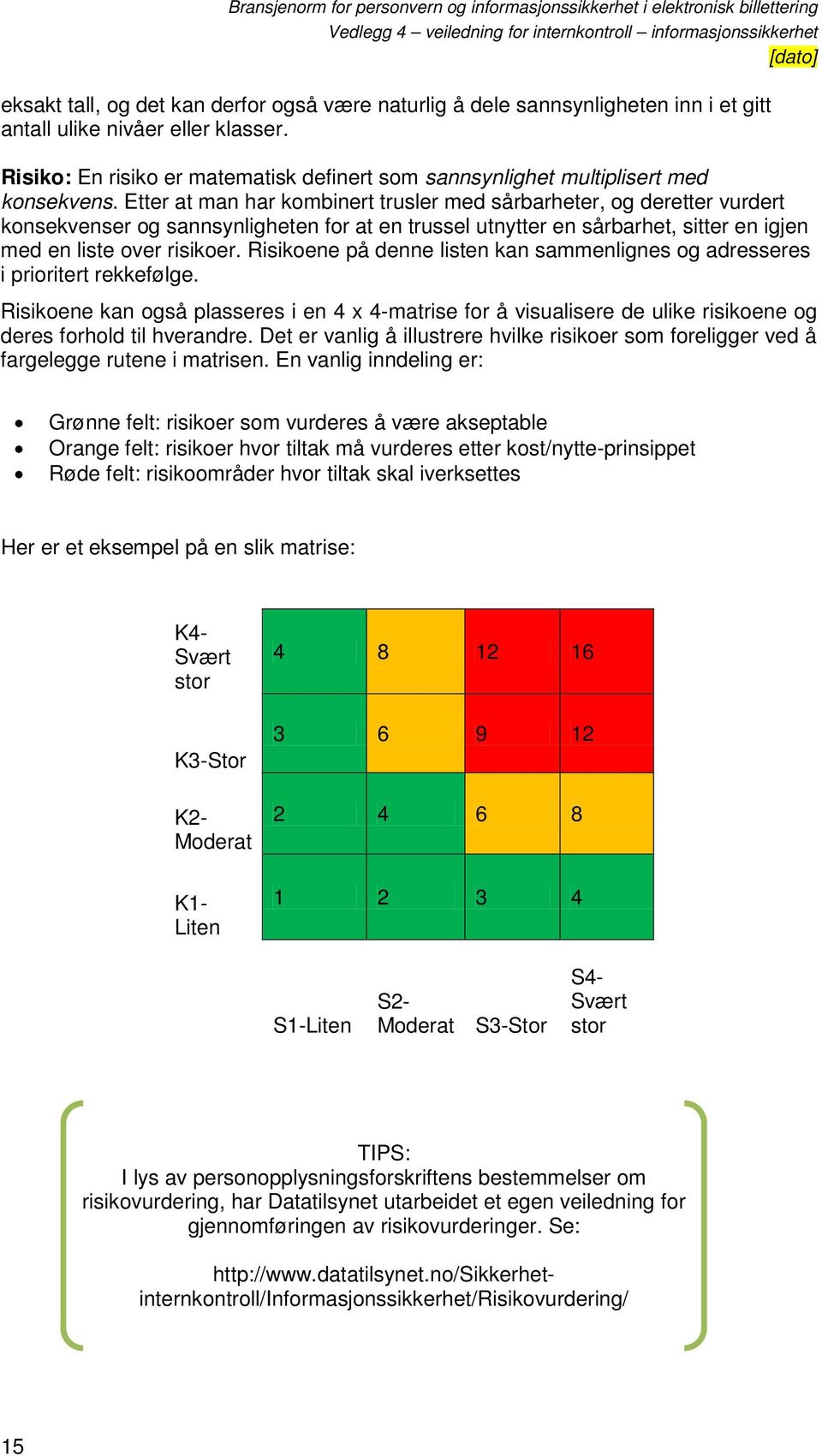 Etter at man har kombinert trusler med sårbarheter, og deretter vurdert konsekvenser og sannsynligheten for at en trussel utnytter en sårbarhet, sitter en igjen med en liste over risikoer.