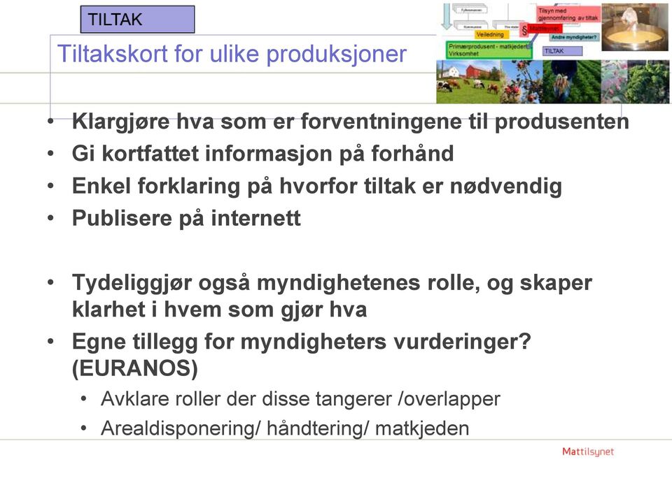 Tydeliggjør også myndighetenes rolle, og skaper klarhet i hvem som gjør hva Egne tillegg for