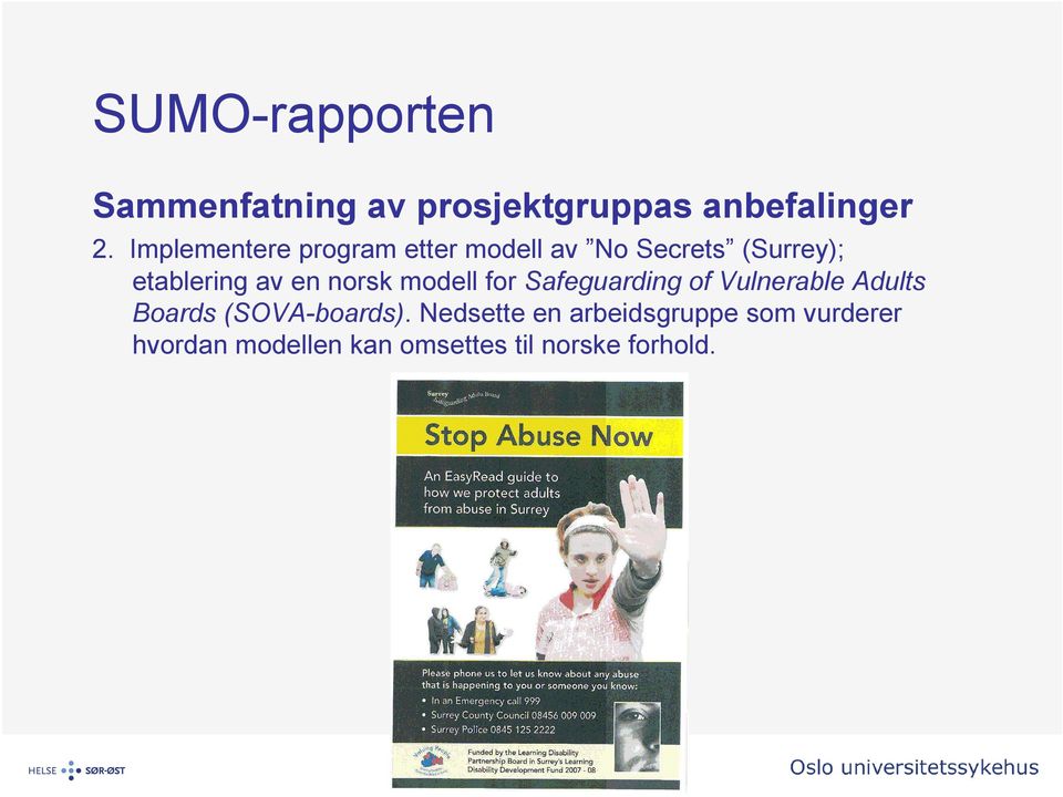 en norsk modell for Safeguarding of Vulnerable Adults Boards