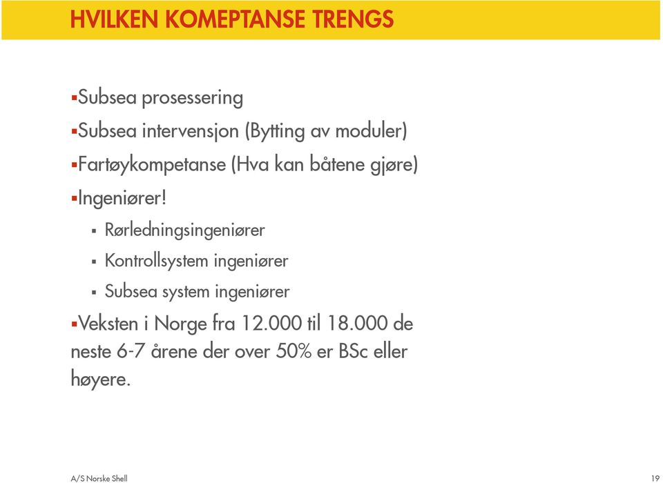 Rørledningsingeniører Kontrollsystem ingeniører Subsea system ingeniører Veksten