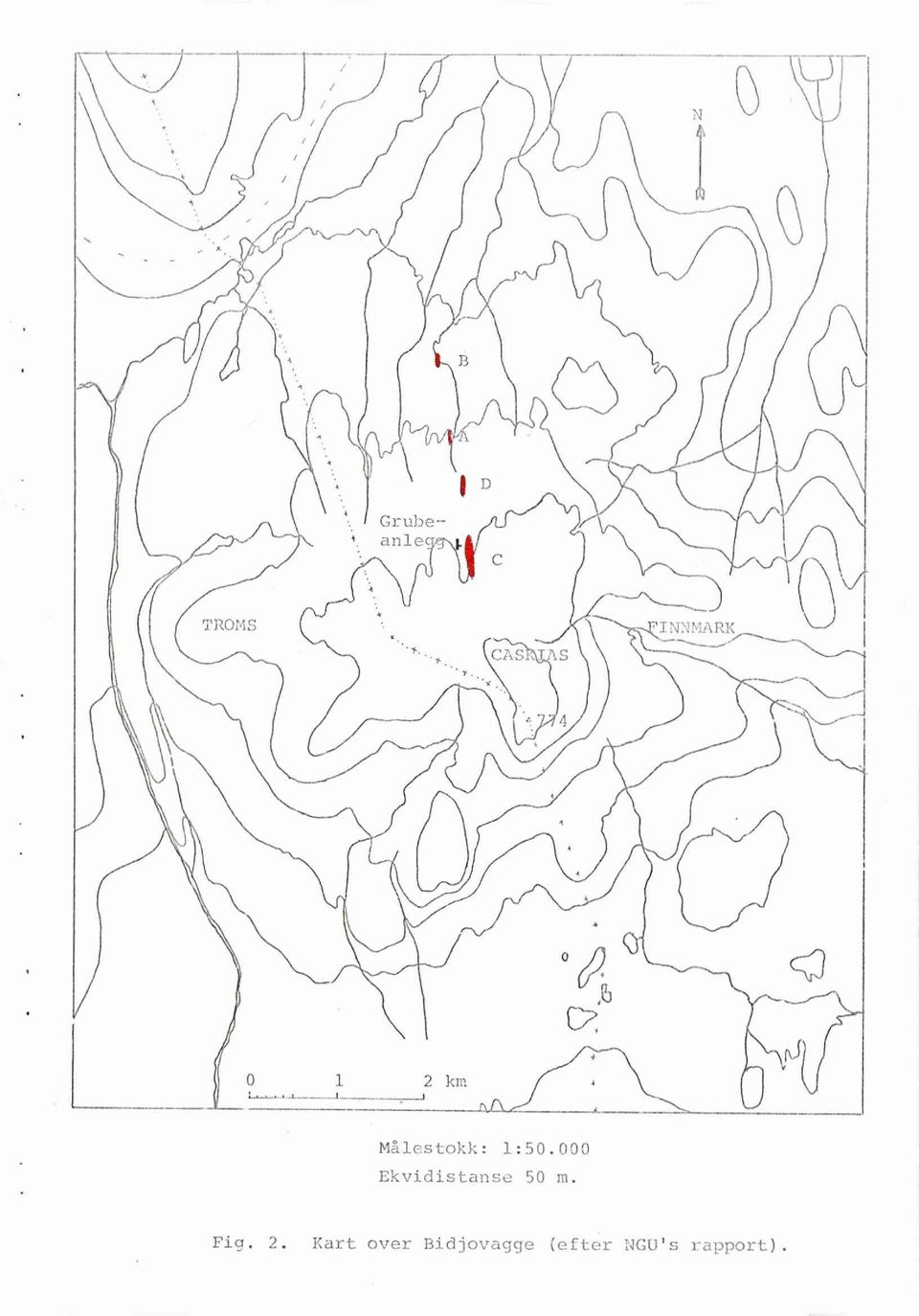 000 Ekvidistanse 50 m. Fig. 2.