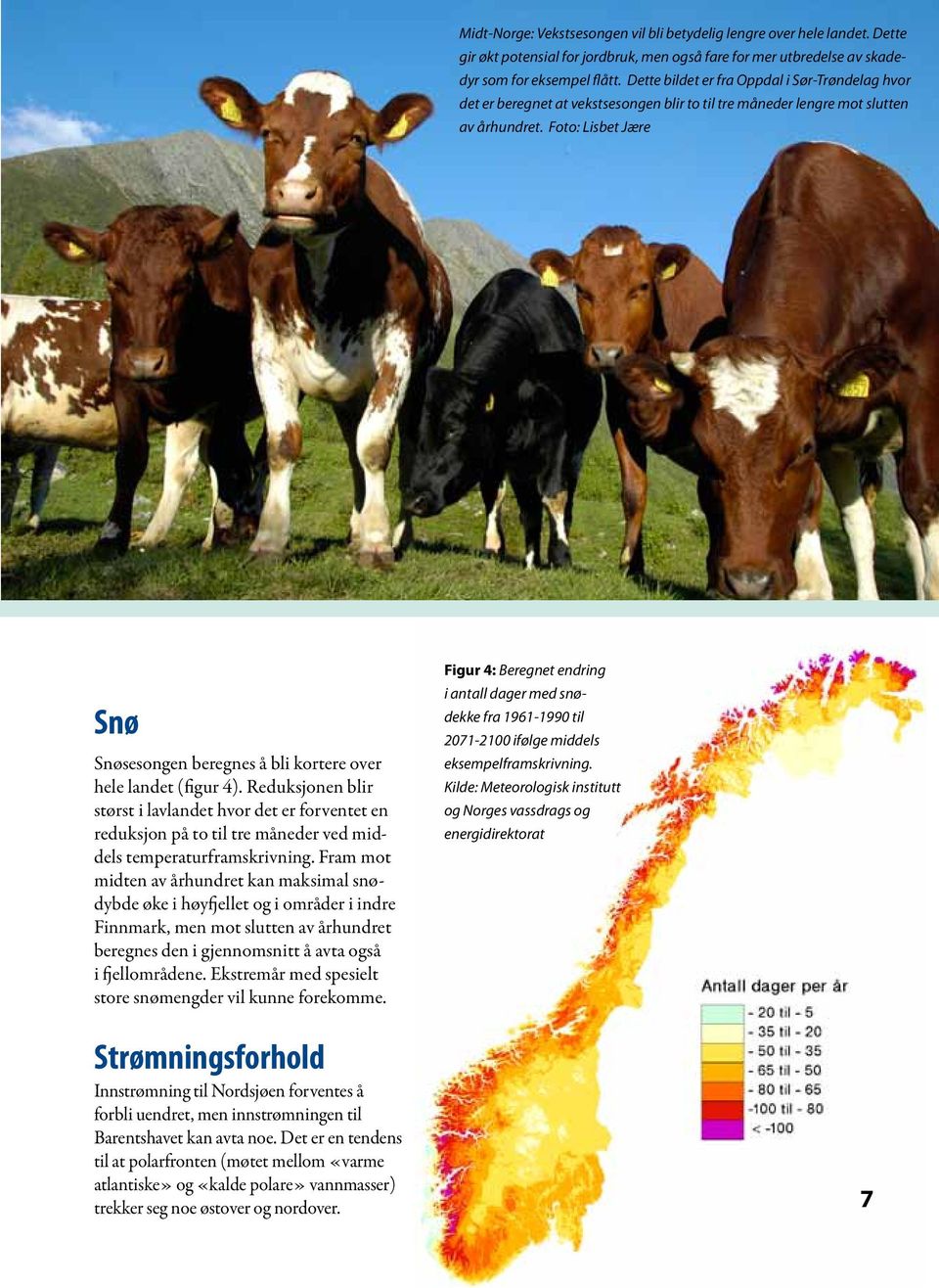 Foto: Lisbet Jære Snø Snøsesongen beregnes å bli kortere over hele landet (figur 4).
