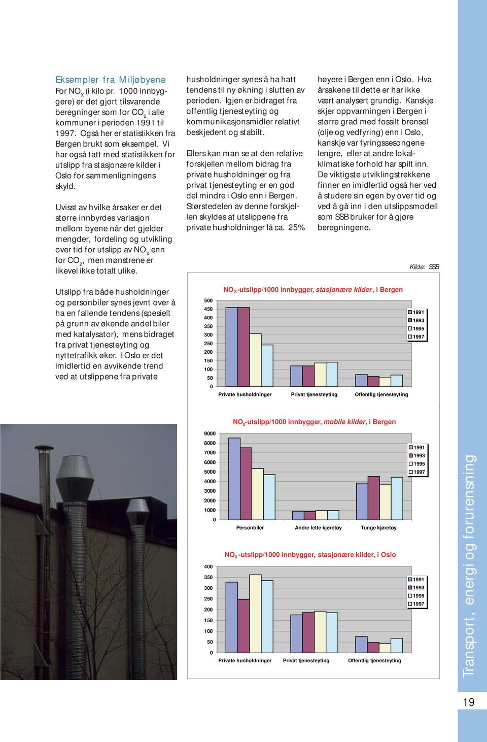 Uvisst av hvilke årsaker er det større innbyrdes variasjon mellom byene når det gjelder mengder, fordeling og utvikling over tid for utslipp av NO X enn for CO 2, men mønstrene er likevel ikke totalt