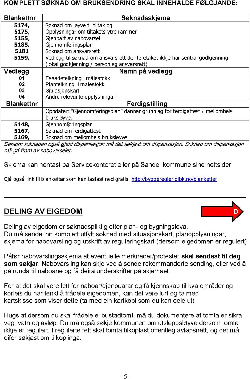 ansvarsrett) Namn på vedlegg Fasadeteikning i målestokk Planteikning i målestokk Situasjonskart Andre relevante opplysningar Ferdigstilling Oppdatert Gjennomføringsplan dannar grunnlag for