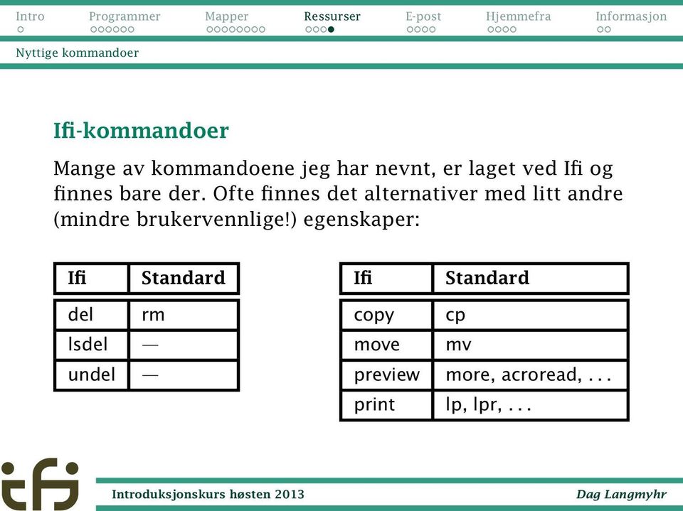 Ofte finnes det alternativer med litt andre (mindre brukervennlige!