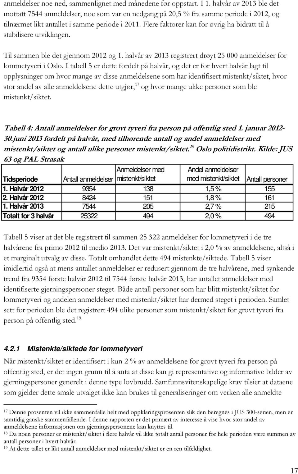 Flere faktorer kan for øvrig ha bidratt til å stabilisere utviklingen. Til sammen ble det gjennom 2012 og 1. halvår av 2013 registrert drøyt 25 000 anmeldelser for lommetyveri i Oslo.