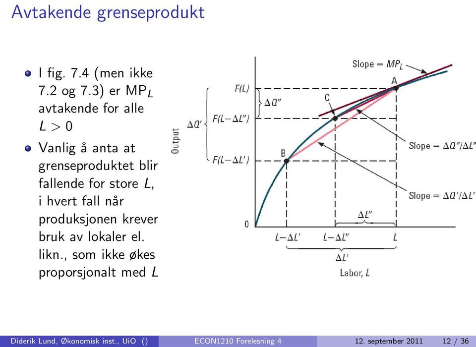 for store L, i hvert fall når produksjonen krever bruk av lokaler el. likn.