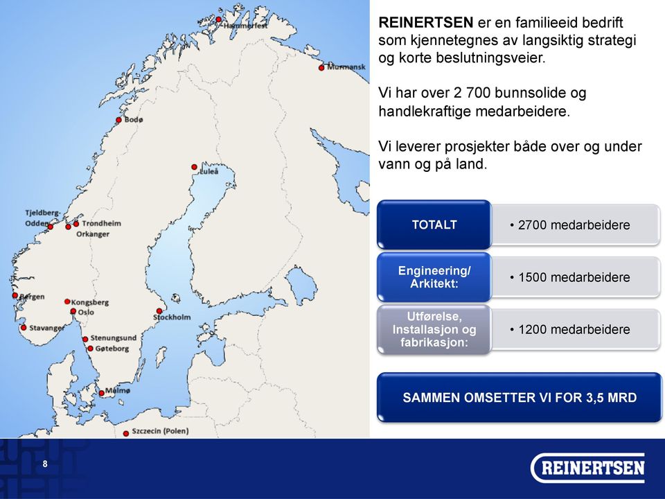 Vi leverer prosjekter både over og under vann og på land.