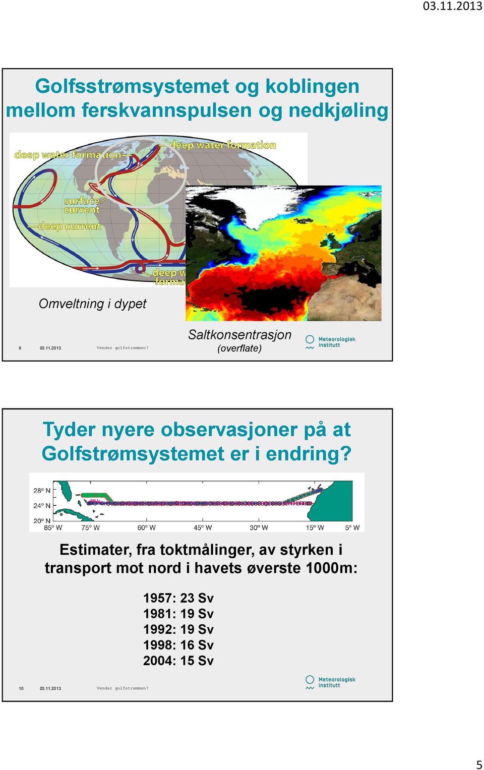 Golfstrømsystemet er i endring?