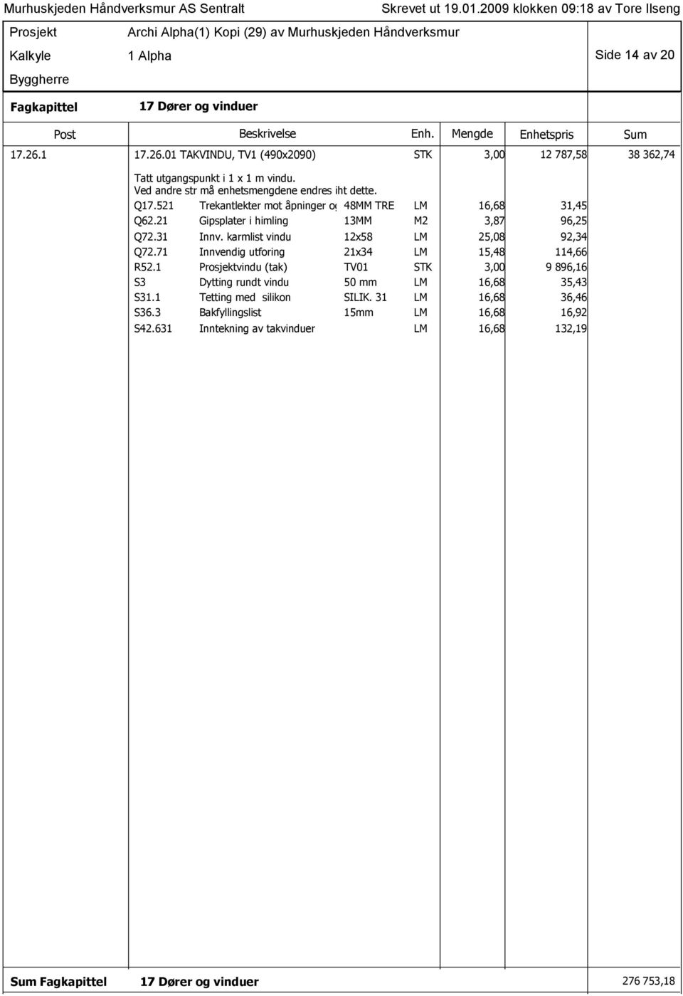 karmlist vindu 12x58 LM 25,08 92,34 Q72.71 Innvendig utforing 21x34 LM 15,48 114,66 R52.