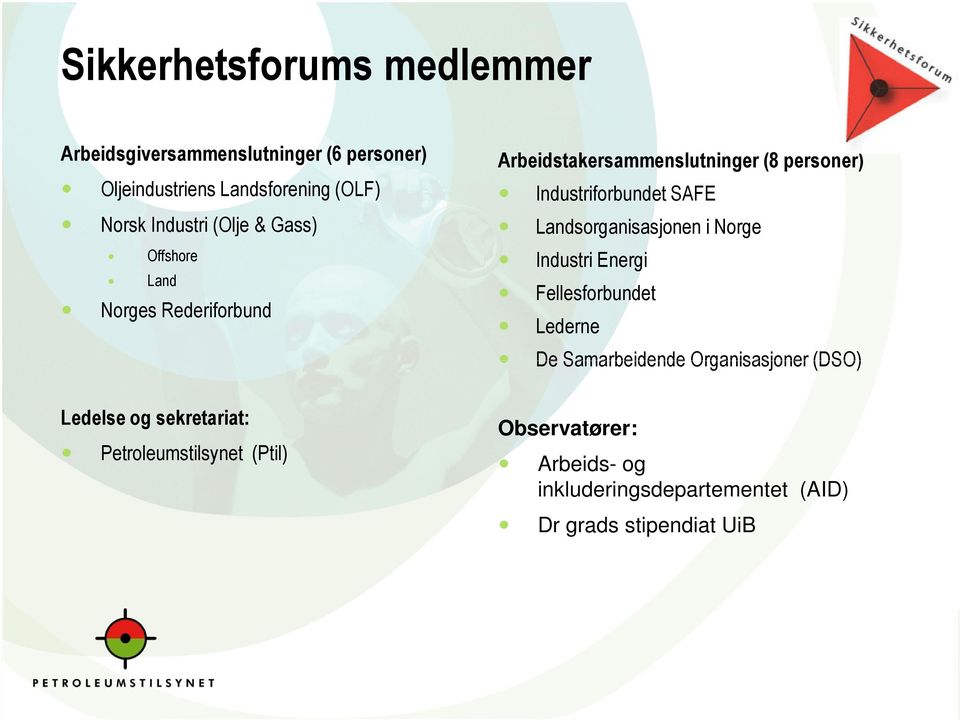 SAFE Landsorganisasjonen i Norge Industri Energi Fellesforbundet Lederne De Samarbeidende Organisasjoner (DSO)