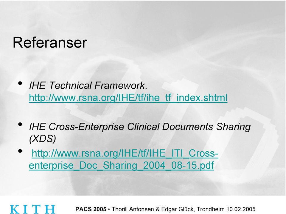 shtml IHE Cross-Enterprise Clinical Documents Sharing