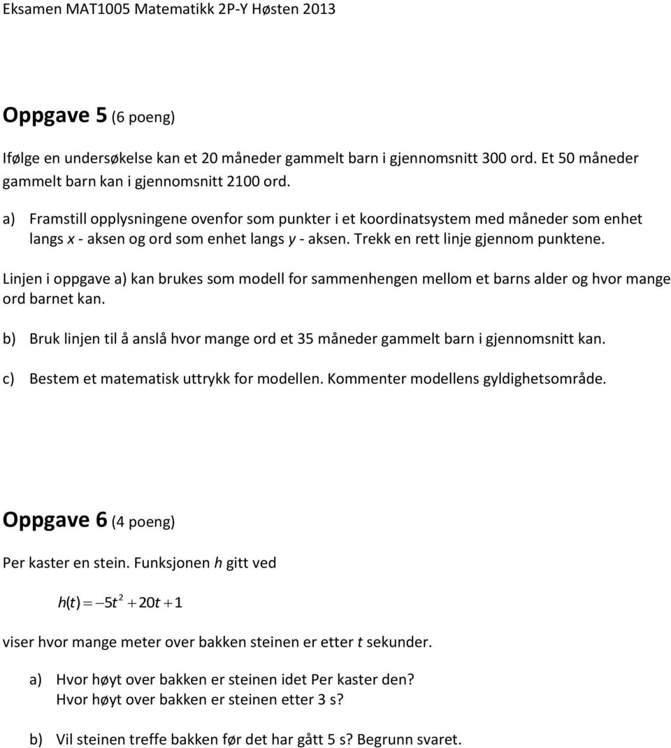 Eksamen MAT1005 Matematikk 2P-Y Høsten PDF Free Download