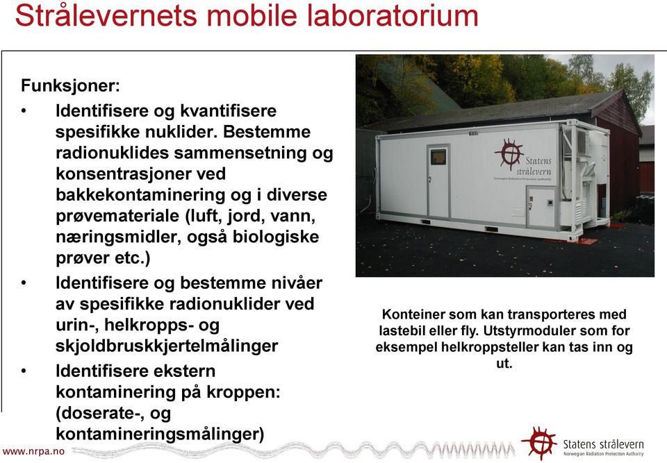 biologiske prøver etc.