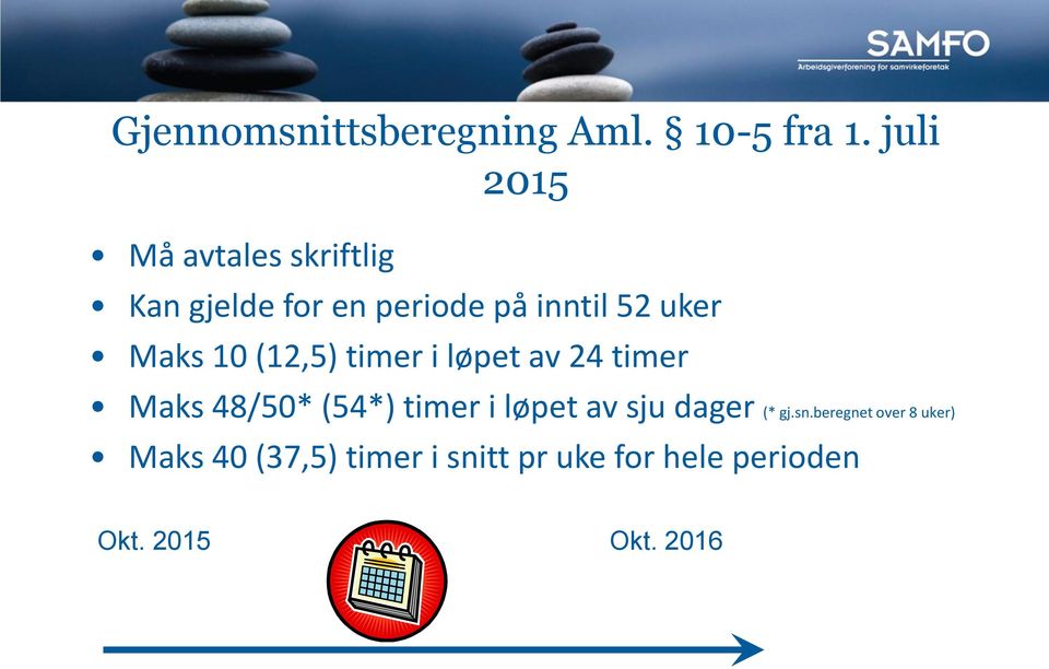 Maks 10 (12,5) timer i løpet av 24 timer Maks 48/50* (54*) timer i løpet av