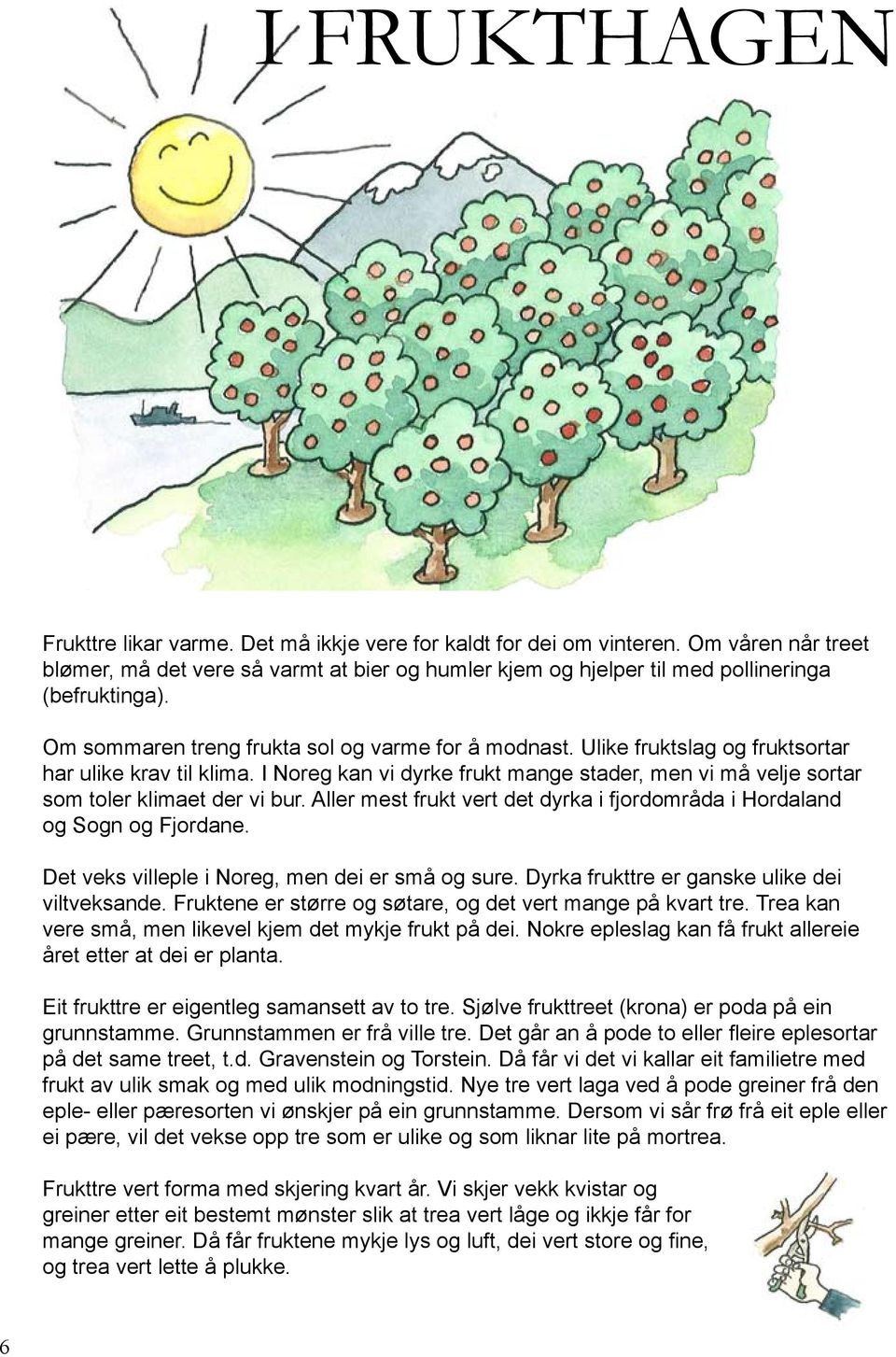 Ulike fruktslag og fruktsortar har ulike krav til klima. I Noreg kan vi dyrke frukt mange stader, men vi må velje sortar som toler klimaet der vi bur.