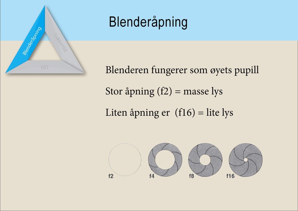 fungerer som øyets pupill Stor