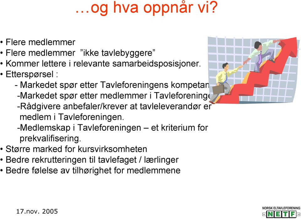 anbefaler/krever at tavleleverandør er medlem i Tavleforeningen.