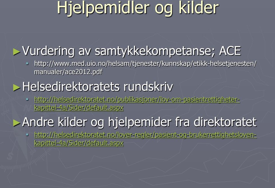 pdf Helsedirektoratets rundskriv http://helsedirektoratet.