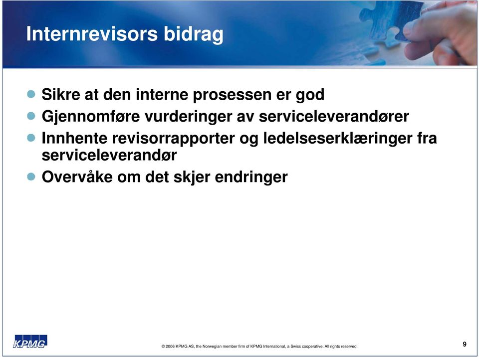 serviceleverandører Innhente revisorrapporter og