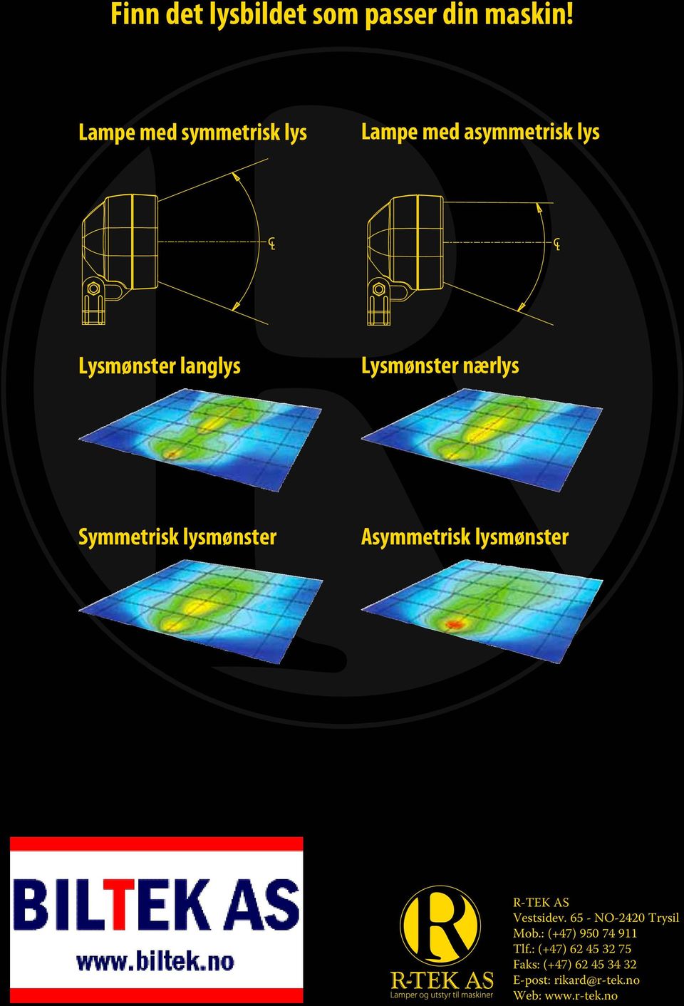 nærlys Symmetrisk lysmønster Asymmetrisk lysmønster Forhandler: R-TEK AS Vestsidev.