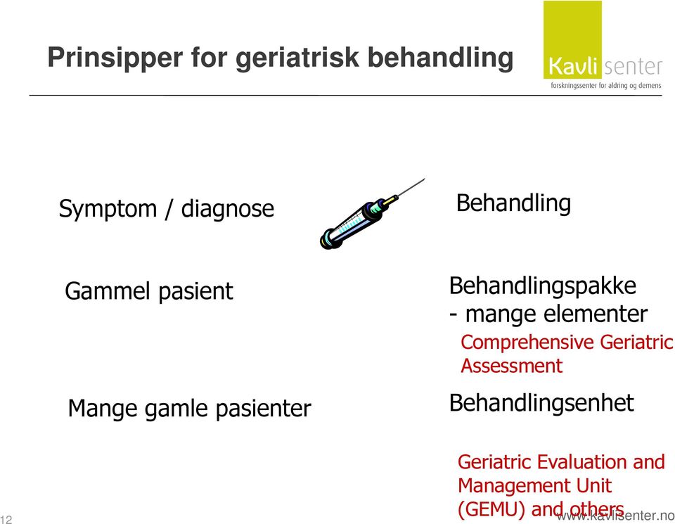 elementer Comprehensive Geriatric Assessment Behandlingsenhet