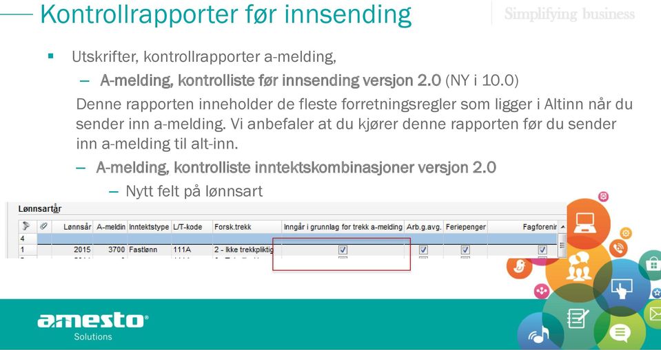 0) Denne rapporten inneholder de fleste forretningsregler som ligger i Altinn når du sender inn