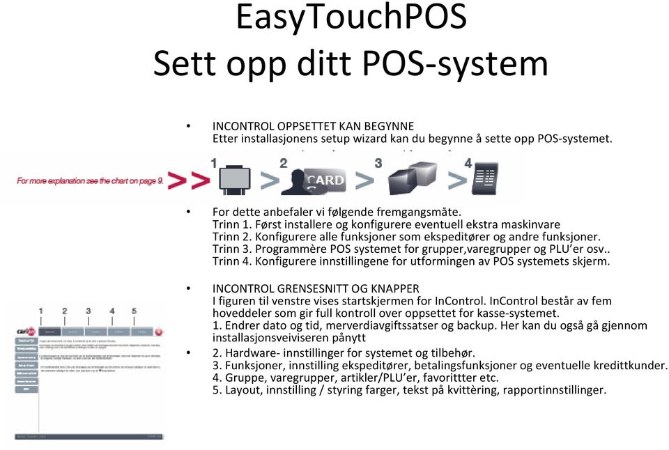 Programmère POS systemet for grupper,varegrupper og PLU er osv.. Trinn 4. Konfigurere innstillingene for utformingen av POS systemets skjerm.