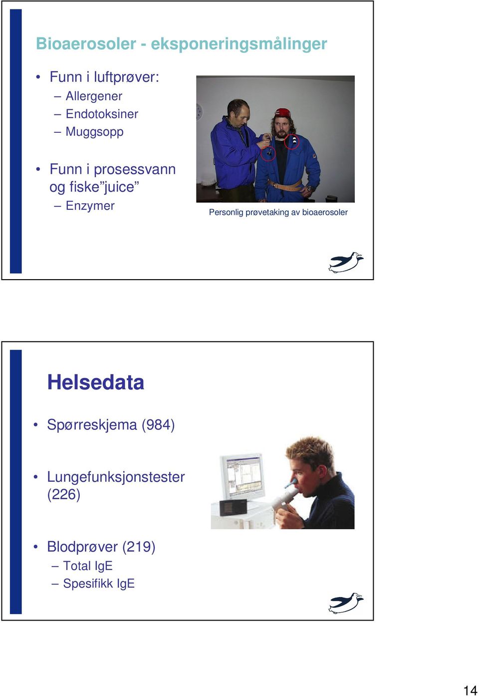 Personlig prøvetaking av bioaerosoler Helsedata Spørreskjema (984)