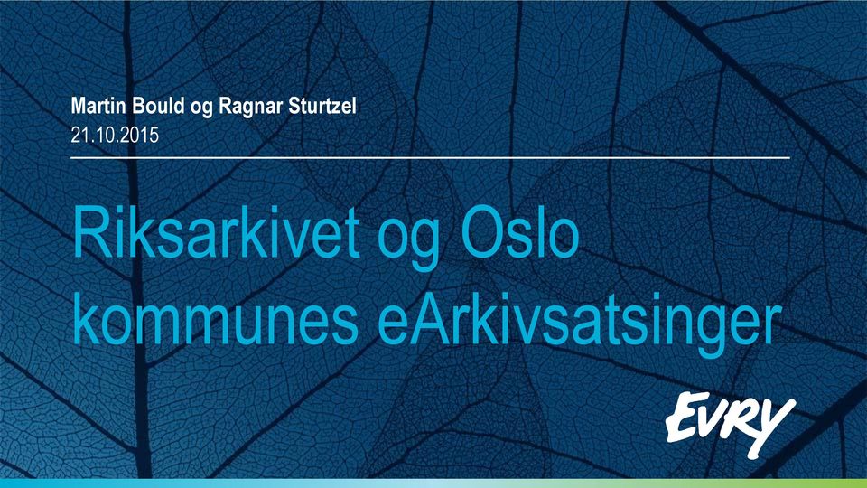 2015 Riksarkivet og