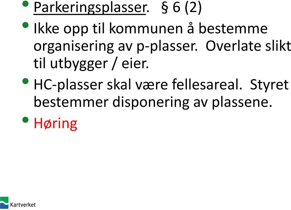 organisering av p-plasser.