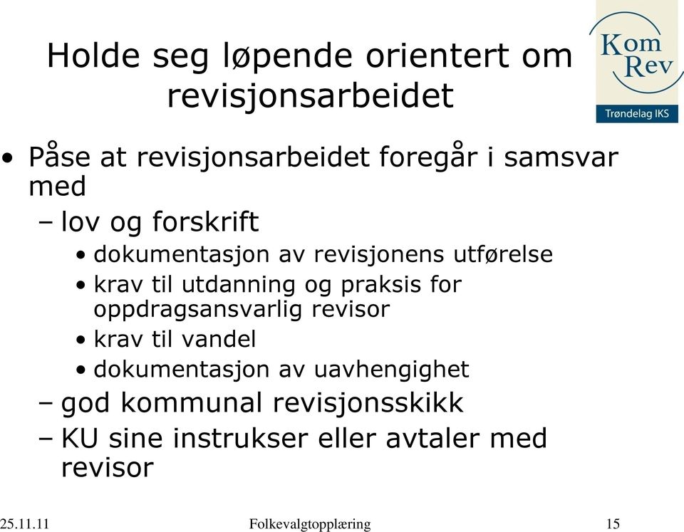 utdanning og praksis for oppdragsansvarlig revisor krav til vandel dokumentasjon av