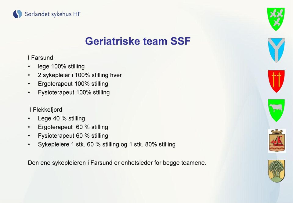 stilling Ergoterapeut 60 % stilling Fysioterapeut 60 % stilling Sykepleiere 1 stk.