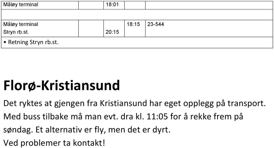 Kristiansund har eget opplegg på transport.