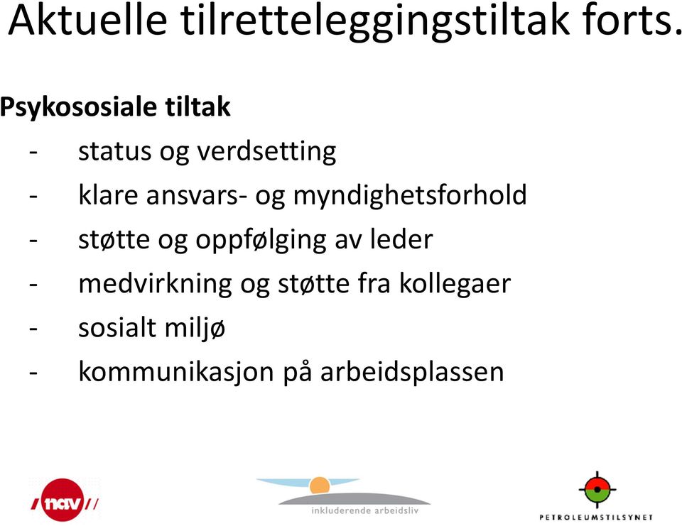 ansvars- og myndighetsforhold - støtte og oppfølging av