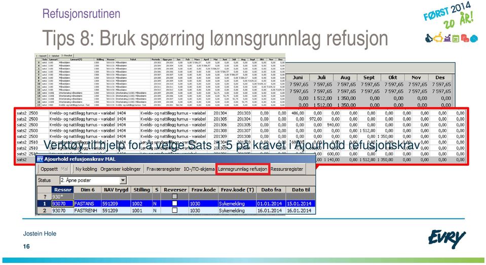 til hjelp for å velge Sats 1-5