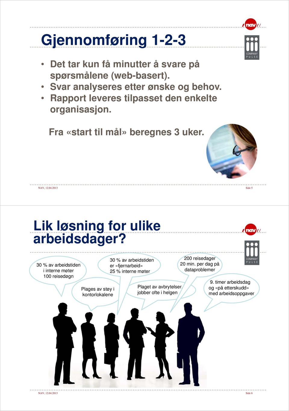 2013 Side 5 Lik løsning for ulike arbeidsdager?