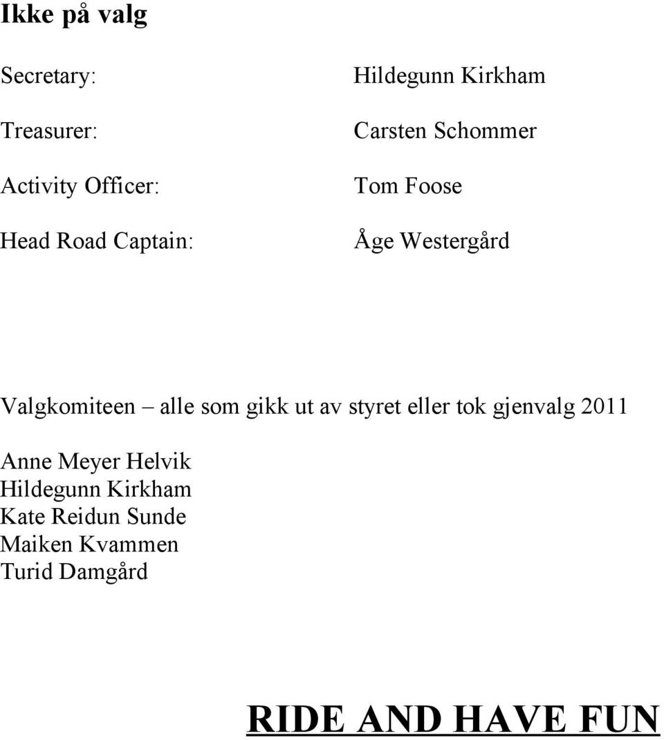 alle som gikk ut av styret eller tok gjenvalg 2011 Anne Meyer Helvik
