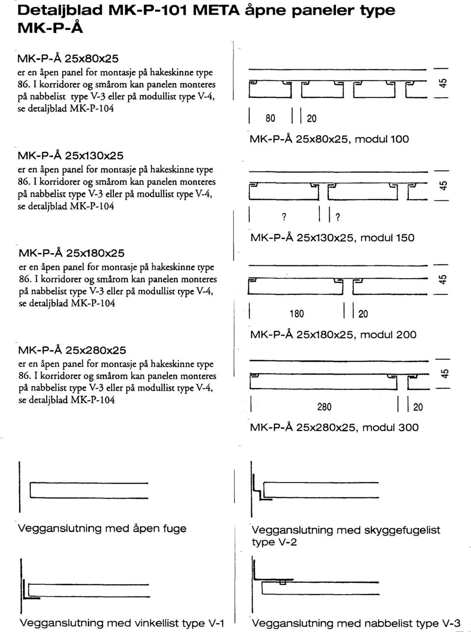 MK-P-A 25x180x25 MK-P-A 25x280x25 MK-P-A 25x130x25, modul 150 r I 180 I 120, ll.