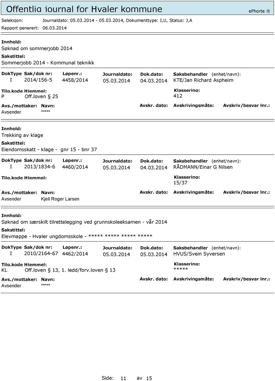 loven 25 412 nnhold: Trekking av klage Eiendomsskatt - klage - gnr 15 - bnr 37 2013/1834-6 4460/2014 RÅDMANN/Einar G Nilsen