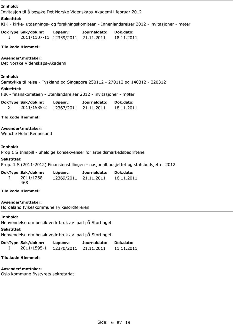 Rennesund Prop 1 S nnspill - uheldige konsekvenser for arbeidsmarkedsbedriftene Prop. 1 S (2011-2012) Finansinnstillingen - nasjonalbudsjettet og statsbudsjettet 2012 Sak/dok nr: 2011/1268-468 Løpenr.