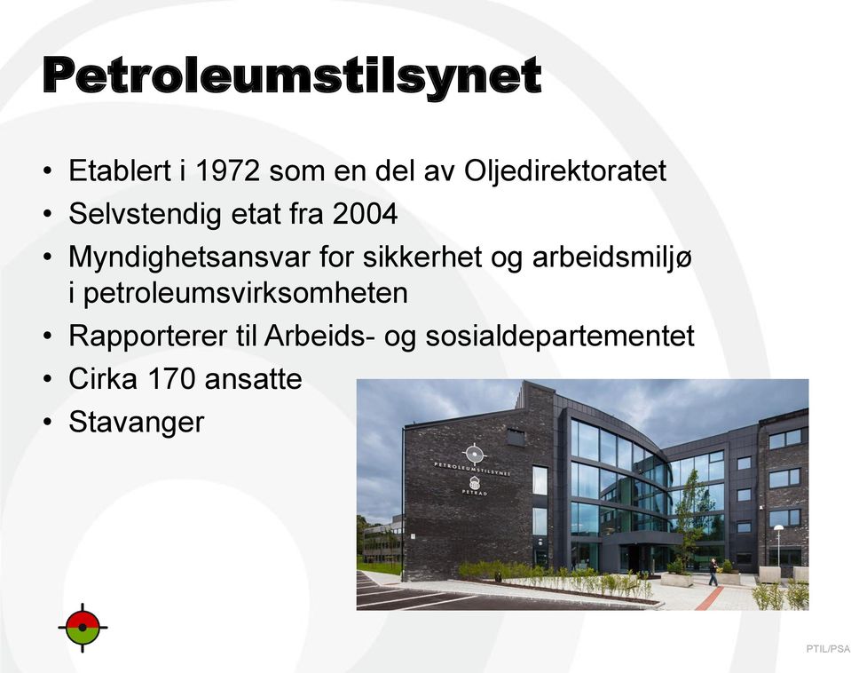 for sikkerhet og arbeidsmiljø i petroleumsvirksomheten