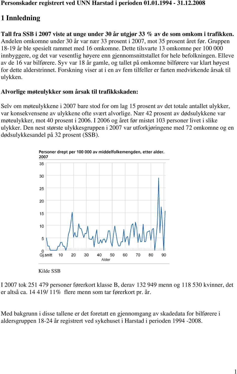 Dette tilsvarte 13 omkomne per 1 innbyggere, og det var vesentlig høyere enn gjennomsnittstallet for hele befolkningen. Elleve av de 16 var bilførere.