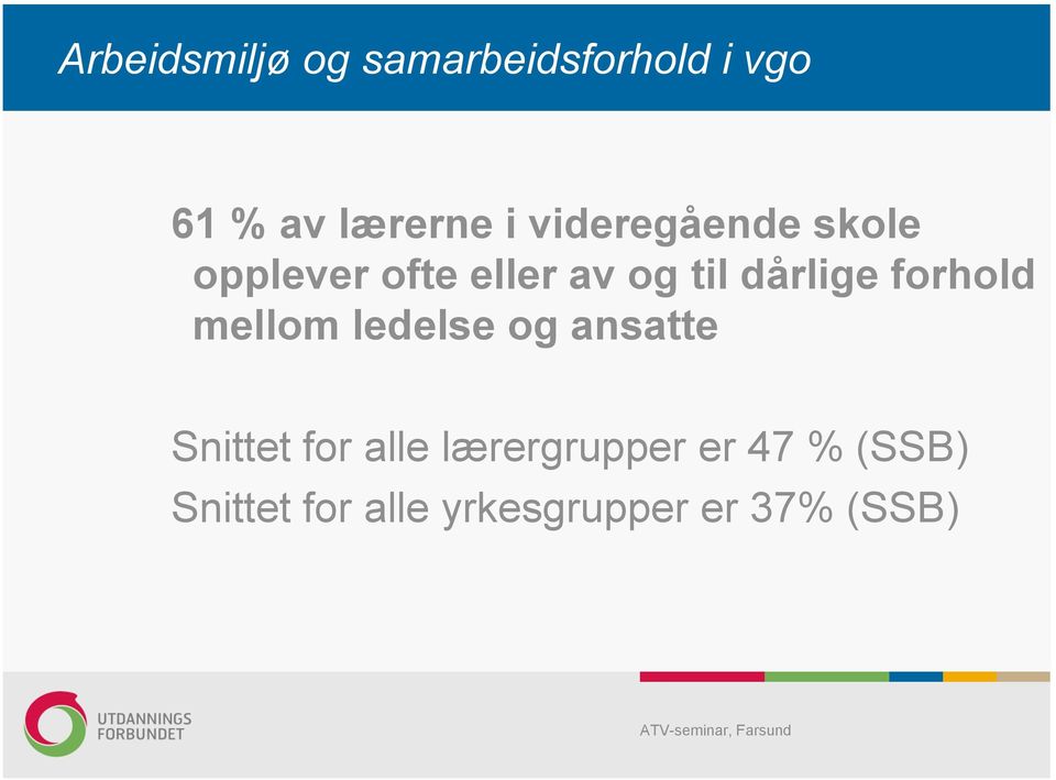 forhold mellom ledelse og ansatte Snittet for alle