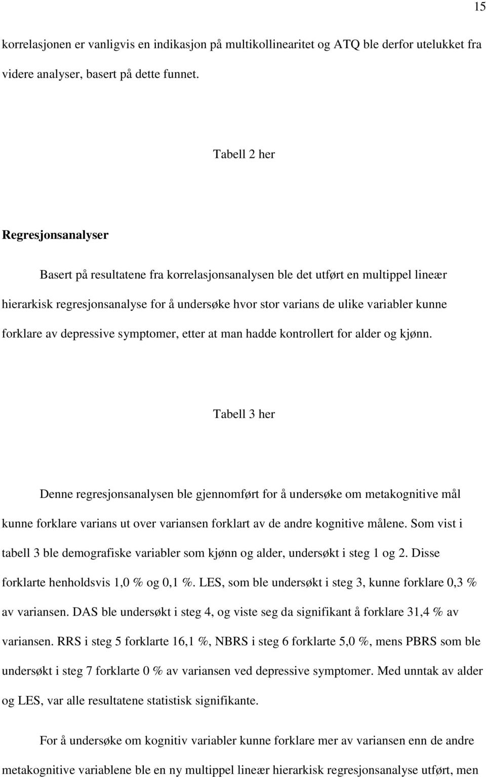 kunne forklare av depressive symptomer, etter at man hadde kontrollert for alder og kjønn.