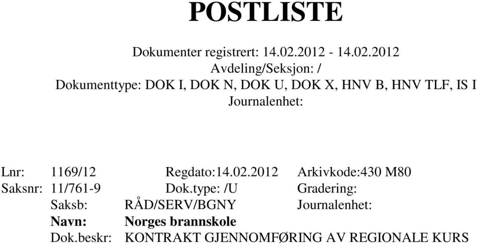 type: /U Gradering: Saksb: RÅD/SERV/BGNY Navn: