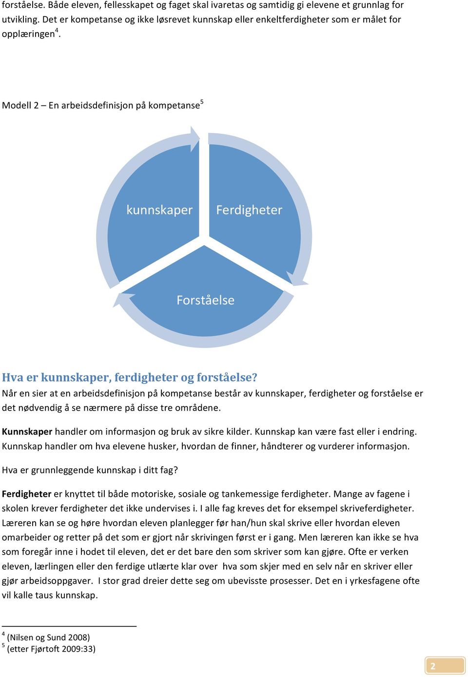 Modell 2 En arbeidsdefinisjon på kompetanse 5 kunnskaper Ferdigheter Forståelse Hva er kunnskaper, ferdigheter og forståelse?